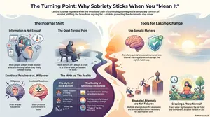 Why quitting drinking only works when you mean it often begins after another morning promise turns into another disappointing evening.