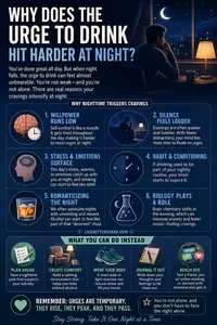 Why does the urge to drink hit harder at night? Susan explains the emotional routines behind evening cravings.