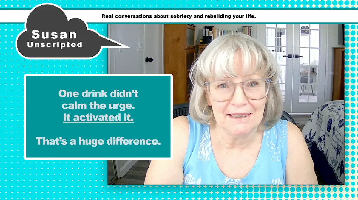 Susan reflecting on family drinking patterns, genetics, and emotional habit conditioning