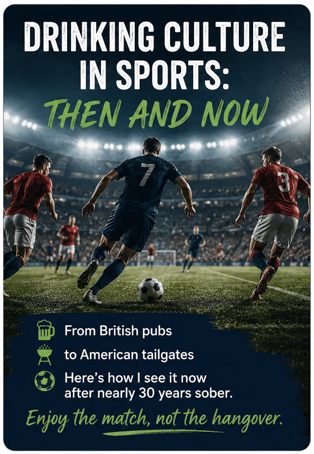 Drinking Culture in Sports: Then and Now Football stadium under floodlights representing the drinking culture often associated with sporting events.