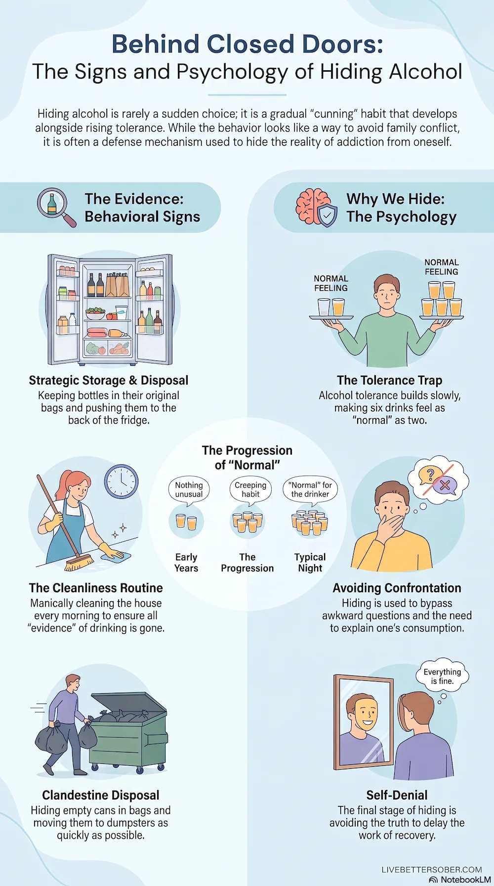 Behind Closed Doors: The Signs and Psychology of Hiding Alcohol Infographic: Behind closed doors: The signs and psychology of hiding alcohol