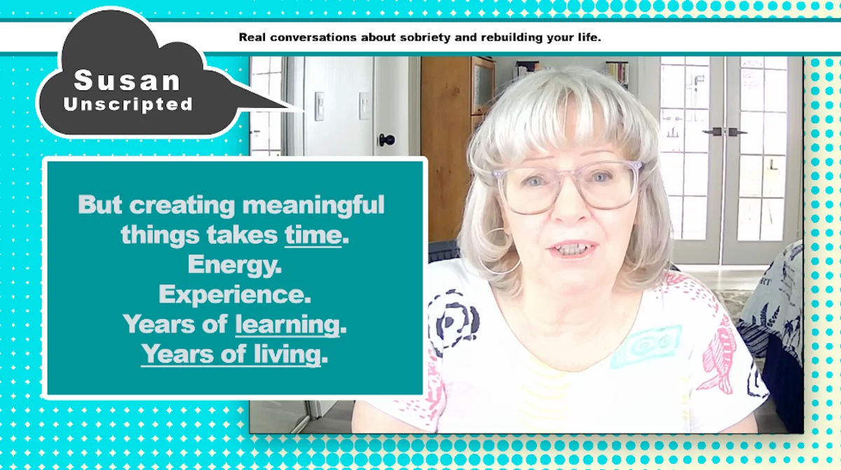 Susan reflecting on the emotional freedom and peace that sobriety eventually brings